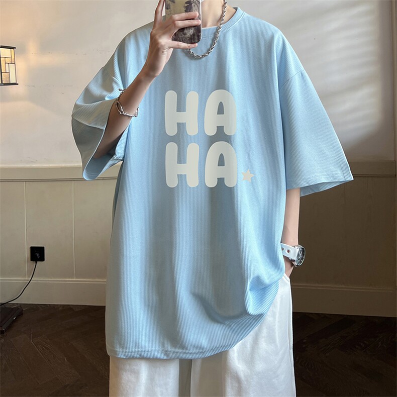 华夫格t恤男短袖男大码五分袖酒店风HT73346-P22,男装T恤,电商A040