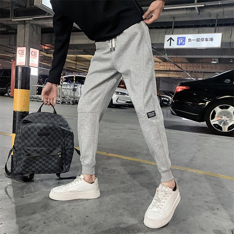 社会精神小伙2022加绒卫裤运动束脚男裤DS-B249-KK92-P58-加绒P68,男装休闲裤,星座215（原电商B249）