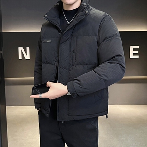 2024新款男士羽绒服短款立领冬季鸭绒外套B240-YR44030-P170,冰川羽绒服搭配穿搭图片