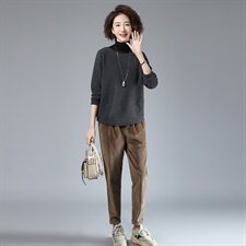 气质显瘦百搭减龄宽松时尚潮流休闲短款减龄柔软舒适，女装套装/套裙，独衣靓