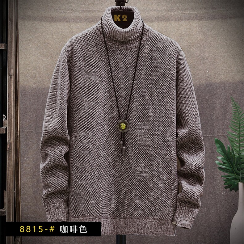 新款加绒男装大码外贸半高领毛衣男套头6615,男装针织衫/毛衣,星座1706