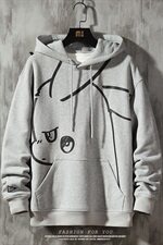 【】A003-HW3081-P55冬装新款加绒连帽男士卫衣水泥墙，男装卫衣，电商A003