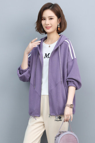 时尚宽松连帽卫衣女秋冬季新款韩版百搭显瘦长袖外套学生上衣,女装卫衣/绒衫,依恋蒂丝