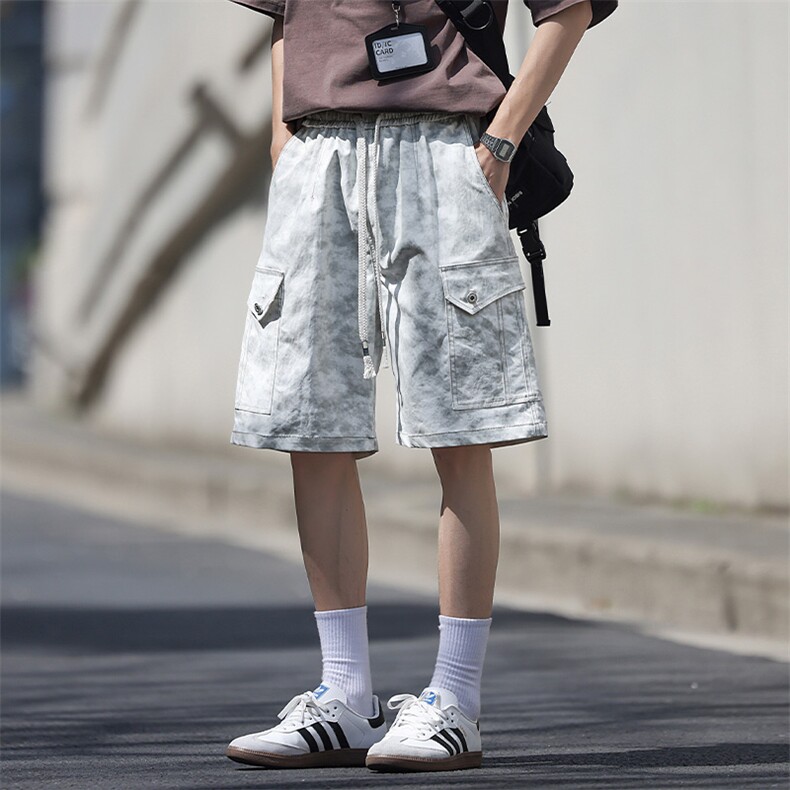 夏季工装短裤男ins潮牌休闲百搭潮流痞帅五分裤D0503-P50,男装牛仔裤,星座308B-2