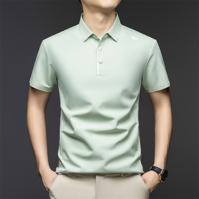 G6916春夏男士新款短袖T恤青年修身翻领体恤休闲打底衫图片