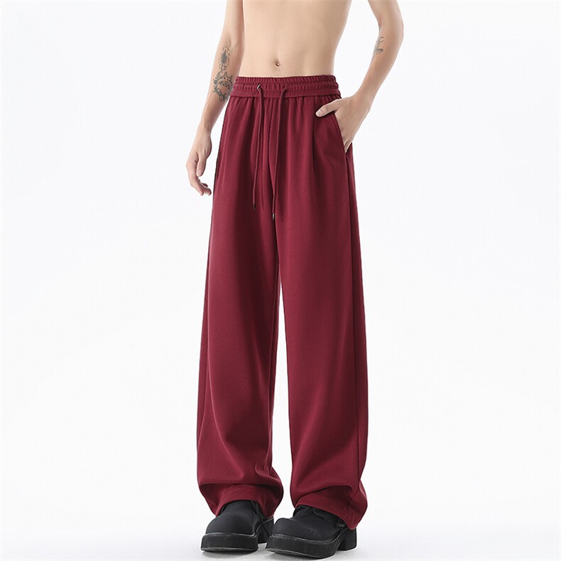 现货 重磅高品质垂感直筒华棉安可拉红弯刀卫裤男 K135-P45 控68图片
