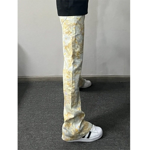 NZT41LL-特P43 cleanfit美式复古提花牛仔裤男高街直筒裤图片