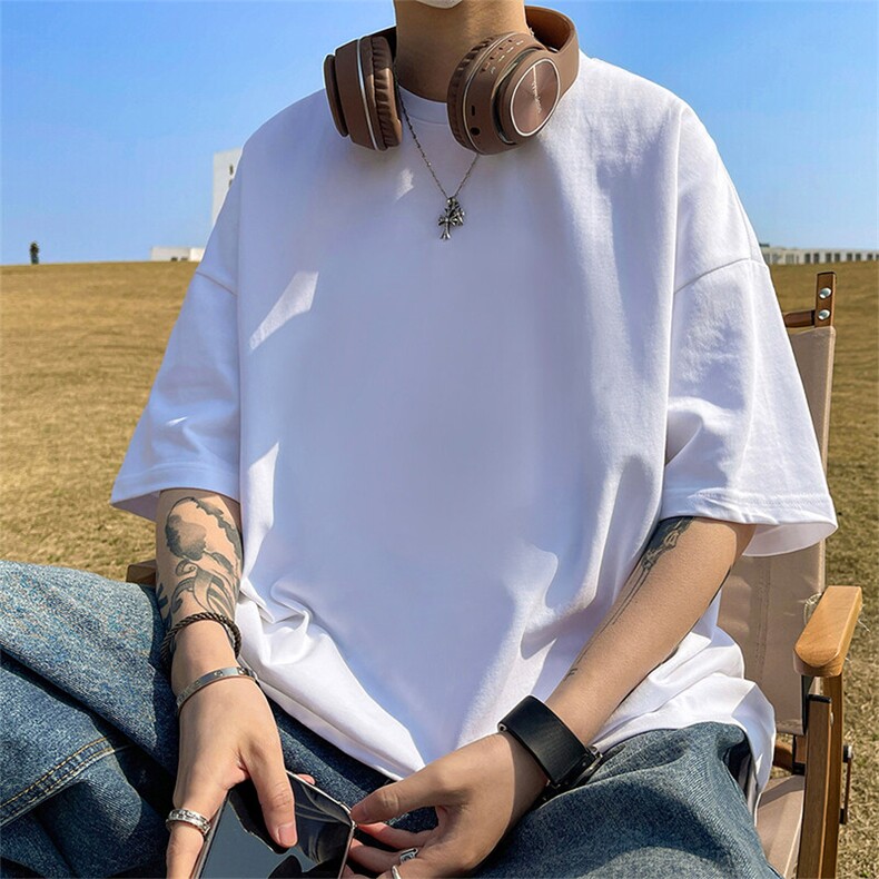 可设48小时发货支持抖音得物来样二开230克重磅美式短袖t恤MT350，男装T恤，电商A486