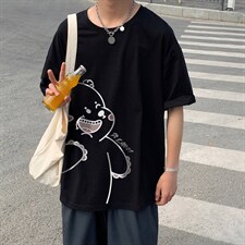 图案已注册港风日系休闲情侣潮大码风短袖T恤男7310F25控38，男装T恤，星座227-7