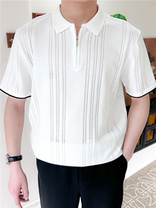 夏季镂空翻领男士polo衫帅气轻熟短袖 B3006-P58图片