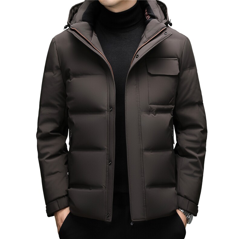 2025新款冬季男可脱卸帽短款90%白鸭绒羽绒服大衣加厚羽绒服外套,男装羽绒服,钱塘723