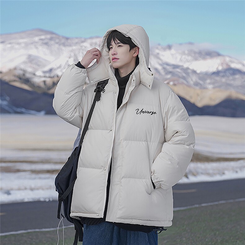山系新标90白鸭绒个性字母印花连帽羽绒服A247-YR366P255控298，男装羽绒服，电商A247