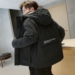 男士外套冬季2021新款韩版潮流棉服棉袄棉衣DS584T,红色校服怎么搭配饰品图片