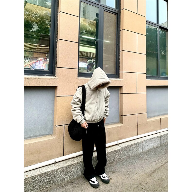 现货高品质美式高街冬季重磅硬挺短款座山雕毛领棉衣男女加厚外套,男装棉衣,电商A486-1