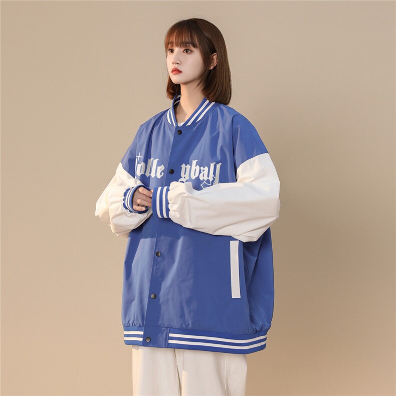 中性22秋季潮牌十字架字母印花拼色棒球服夹克外套G120P65控88,男装夹克,A247A