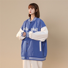 中性22秋季潮牌十字架字母印花拼色棒球服夹克外套G120P65控88，男装夹克，A247A