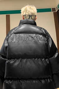 港风鳄鱼纹钢印字母设计棉衣男MY77093P120控168 抖音控198图片