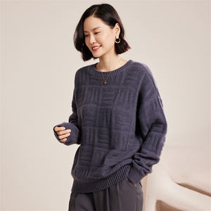加厚保暖女羊绒衫舒适百搭显瘦圆领毛衣品质30%羊绒材质秋冬图片