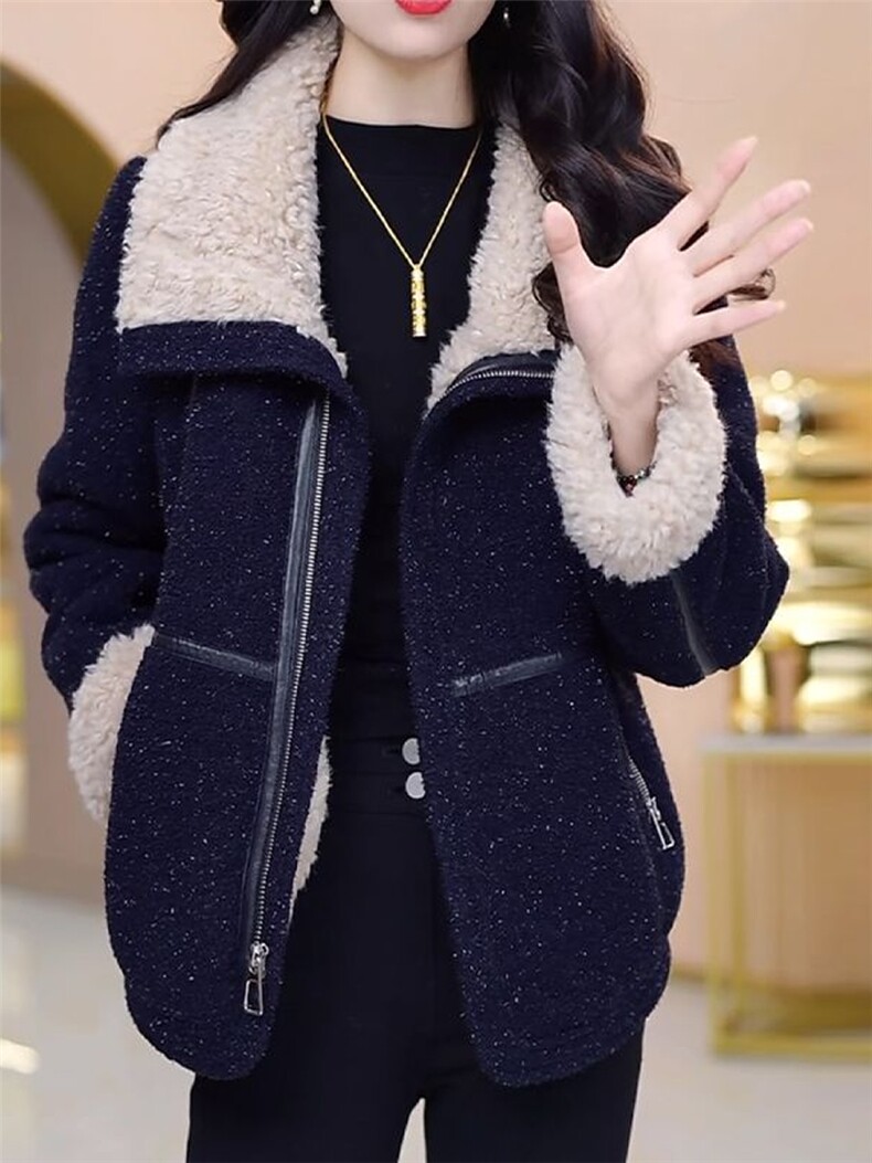 【大货已出】加绒加厚保暖修身显瘦上衣女时尚小香风短款外套女,女装皮草,韩蔻秀