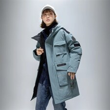 日系新款连帽情侣中长款外套学生白鸭绒羽绒服潮牌男R2020,男装羽绒服,星座301D-5(原星座1415）