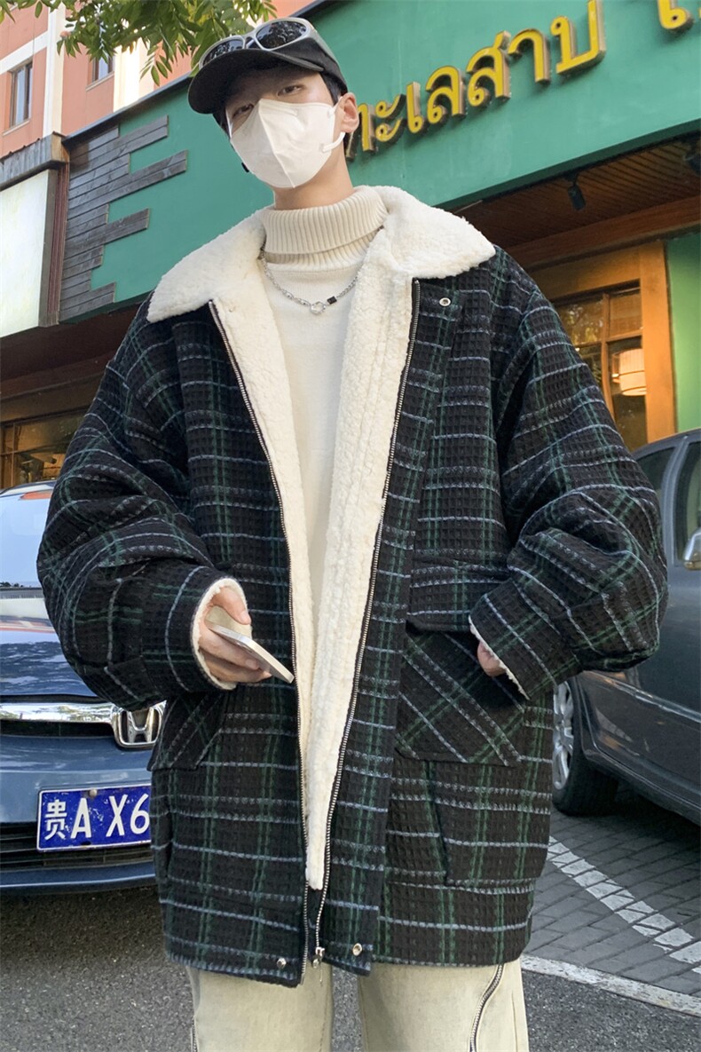 羊羔毛棉服男冬季新款休闲外套潮牌棉衣棉袄M133P120控158,男装棉衣,电商A157