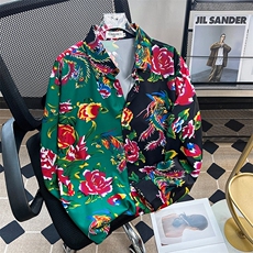 夏季潮牌宽松痞帅衬衣2024新款潮流垂感花衬衫男现货W8186-P30，男装衬衫，星座512-4