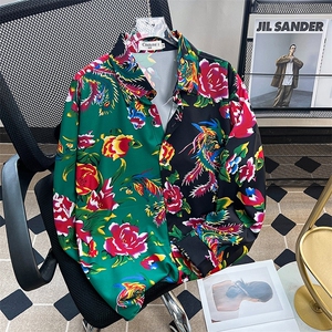 夏季潮牌宽松痞帅衬衣2024新款潮流垂感花衬衫男 现货 W8186-P30图片