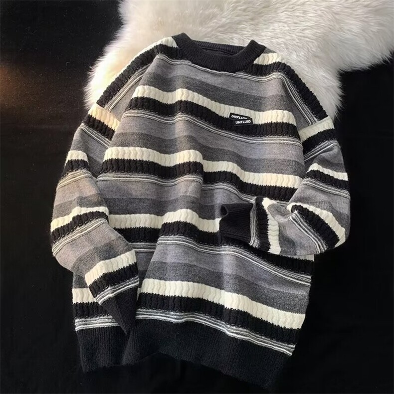 秋冬新款慵懒风宽松保暖套头长袖针织衫上衣，男装针织衫/毛衣，星座506A