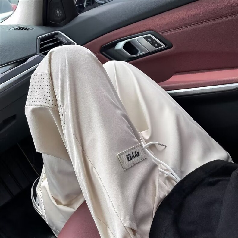 冰丝裤子男潮牌秋冬直筒宽松休闲长裤男新款垂坠阔腿裤K5565-P33,男装休闲裤,星座412-2