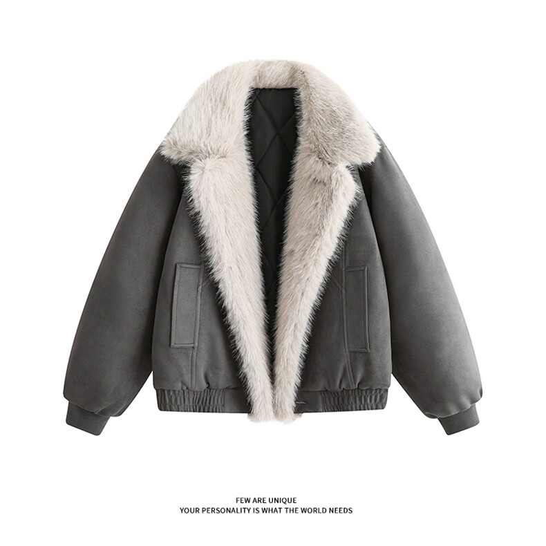 冬季新款座山雕棉服做旧麂皮加厚毛领外套男5D1198-TP105178,男装棉衣,电商A102