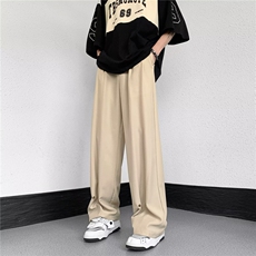 休闲西裤男夏季宽松阔腿垂感直筒拖地设计感小众西装裤XK928-P43，男装西服套装，星座1008-1