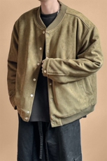 2024鹿皮绒夹克外套棒球服加棉棉服A351-AJ2511-P105加棉，男装夹克，电商A351