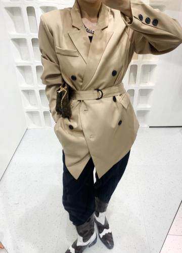 缎面西装外套，女装西装，U·M