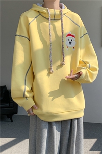 6XL-M 重磅刺绣连帽卫衣男高街套头打底上衣 WY47-P88图片