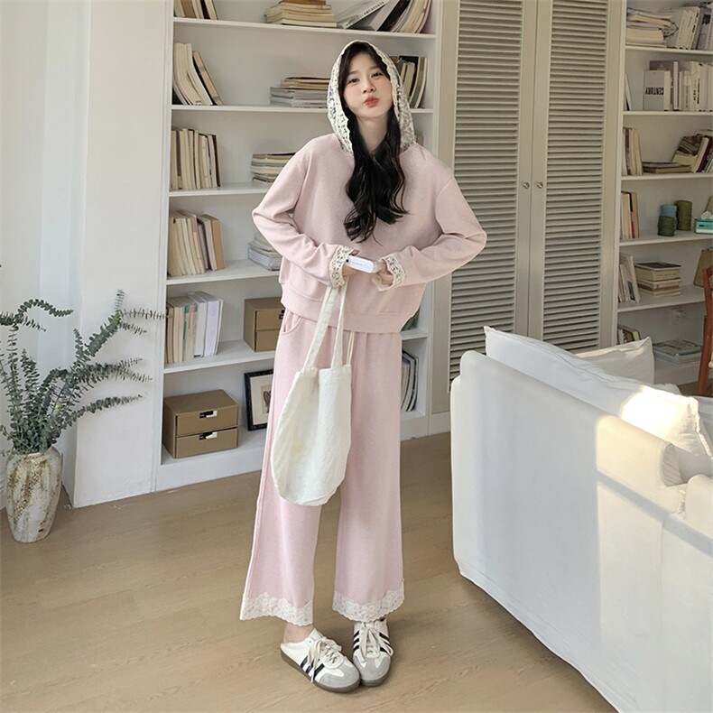 有买家秀秋季新款蕾丝拼接卫衣两件套装2C187-8517-P165-K258,女装套装/套裙,2C187