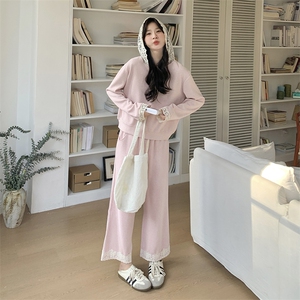 有买家秀秋季新款蕾丝拼接卫衣两件套装2C187-8517-P165-K258图片