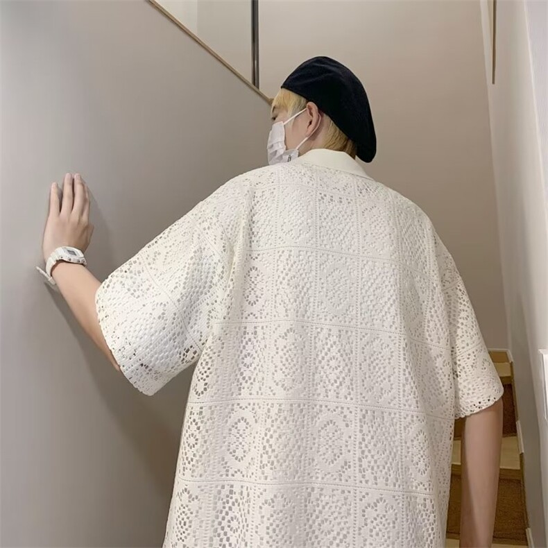 翻领短袖T恤男简约百搭休闲提花网格POLO短袖HT91P40,男装Polo衫,星座1116-2