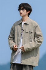 C99015-P60秋季新款大码泡泡格休闲翻领衬衫外套控108，男装衬衫，星座109