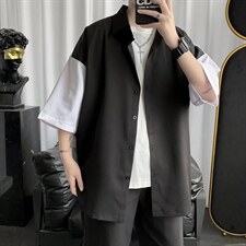 五分袖衬衫春款男港风潮流C00005P30,男装衬衫,星座1116-2