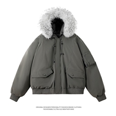 美式毛领派克棉服男冬季加厚工装棉衣情侣外套M060-P110迷彩P115，男装棉衣，星座308B-2