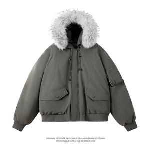 美式毛领派克棉服男冬季加厚工装棉衣情侣外套M060-P110 迷彩P115图片