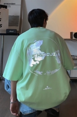 夏新款潮牌反光地球印花情侣短袖大码T恤男A071-9002-P30，男装T恤，电商A071