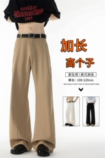 加长高个子男裤子休闲直筒西裤垂坠感190cm115微喇裤弯刀KZ064P50，男装休闲裤，电商B312