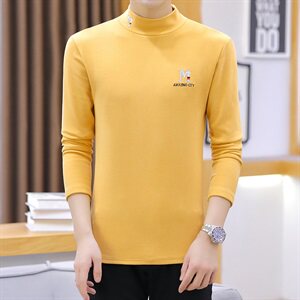 冬季半高领双面绒刺绣M卫衣男加绒加厚保暖打底衫长袖棕337P28图片