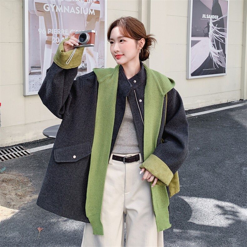 25冬新品三件套送包包披肩呢子外套5550-P230-K348,女装短外套,2C305