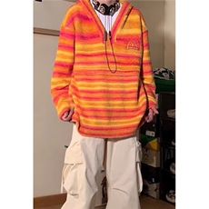 条纹连帽长袖毛衣男女秋冬季刺绣宽松内搭针织衫保暖M6015，男装针织衫/毛衣，星座1116A（原606A-3）
