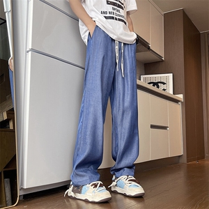现货 批价27 YK86001 冰丝速干裤子高级感垂感休闲阔腿裤子男夏图片