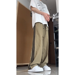 大量现货 美式复古薄款条纹伞兵裤男夏季速干休闲裤DY5036-特P35图片