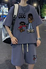！重磅推荐！2022潮牌男士华夫格短袖T恤套装一套HTZ09P50，男装T恤，电商B220