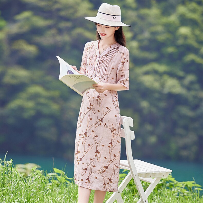2026年夏季女士短袖休闲日常聚会表白沙滩逛街文艺/优雅婚礼居家,女装连衣裙,江南依恋